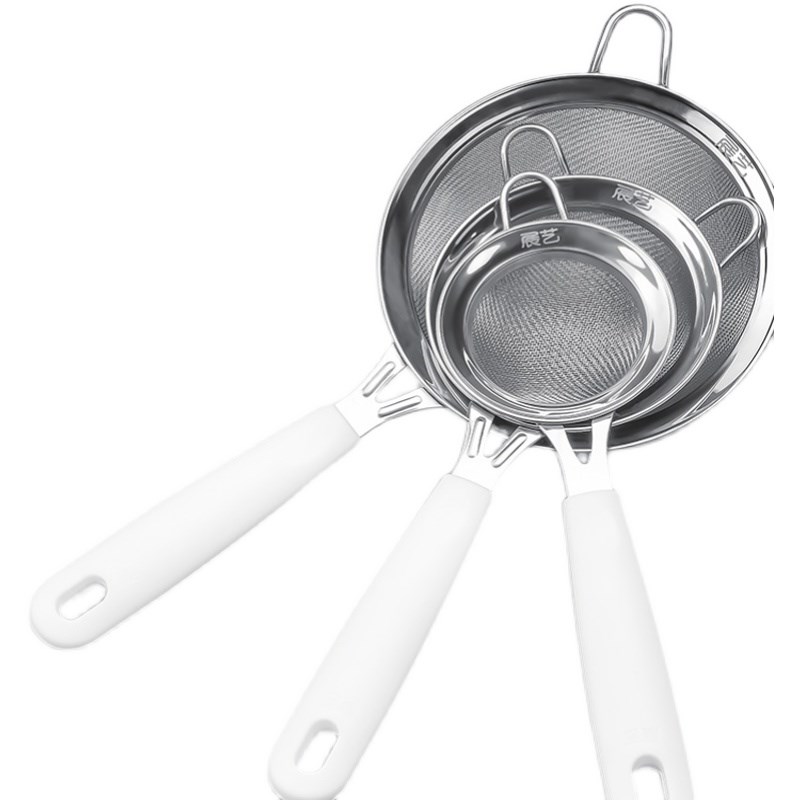 展艺不锈钢手柄面粉筛子加厚超细糖粉雪花酥用漏网烘焙工具