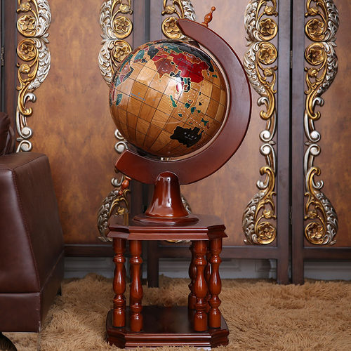 1米大型落地 实木地球仪摆件 办公室装饰工艺品开业庆典礼品 大号