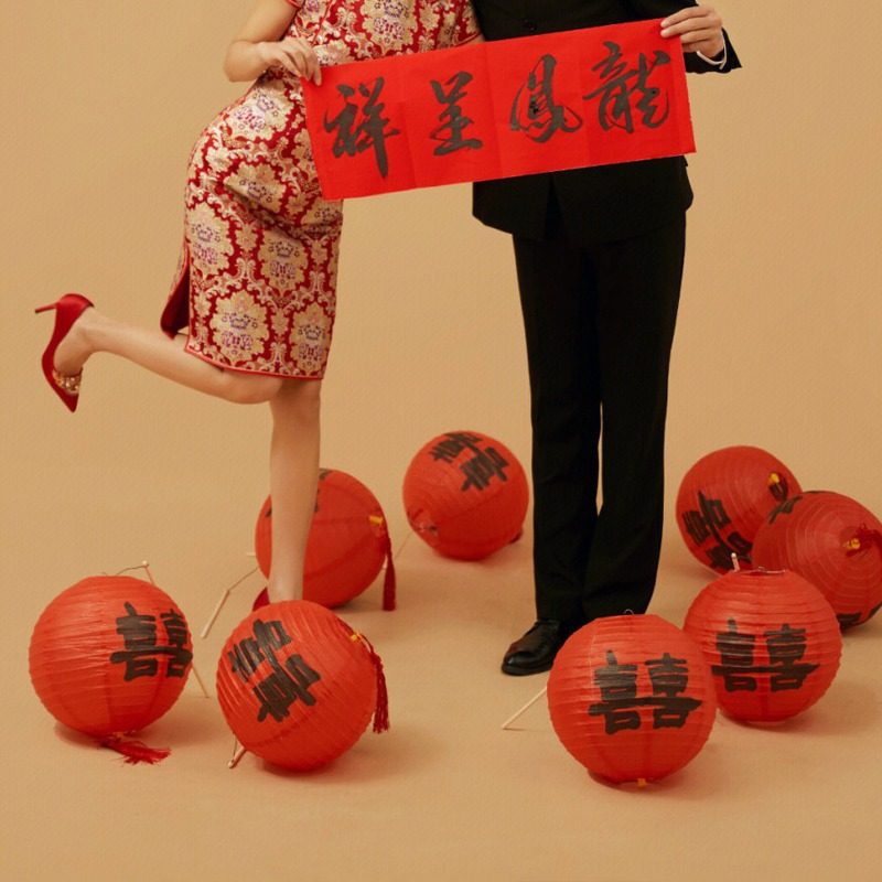 结婚礼喜字灯笼院子小灯笼婚房布置楼梯装饰挂件喜庆挂饰拍照道具