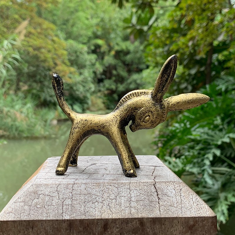 铸铁小毛驴铁艺桌面摆设倔驴装饰品家居摆设驴子复古怀旧纸镇摆件