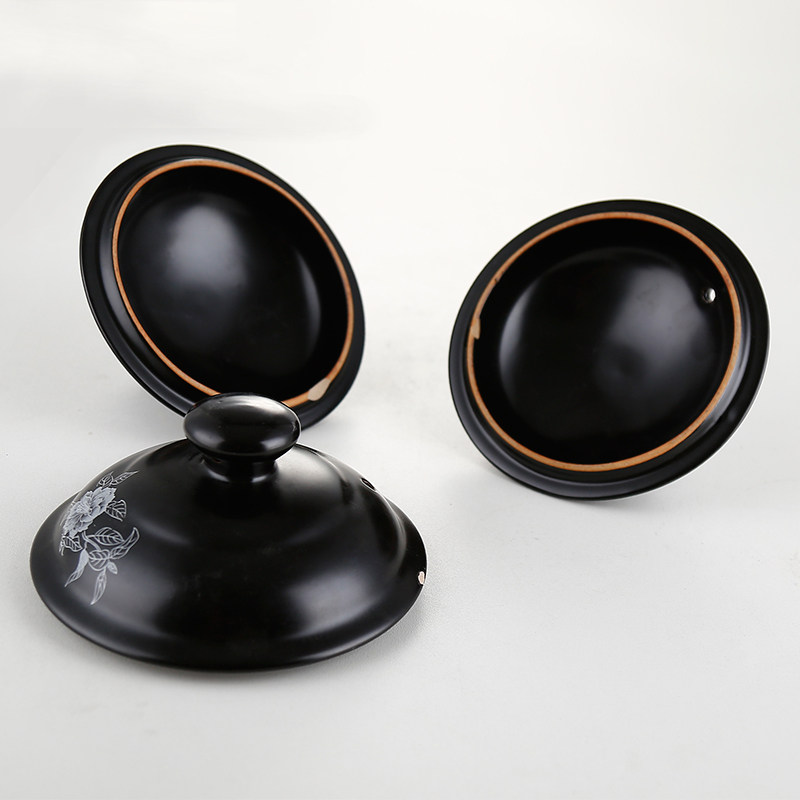 陶瓷砂锅盖子黑色汤煲沙锅盖通用彩色炖锅白色中药壶盖子玻璃盖