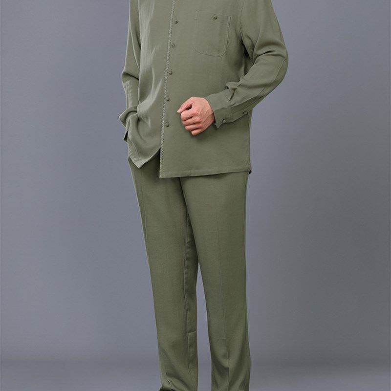 百福龙高档男唐装长袖套装 中国风立领长袖衬衫春季新款休闲大码,男装,唐装,淘宝优惠券,粉丝福利购,淘宝优惠卷