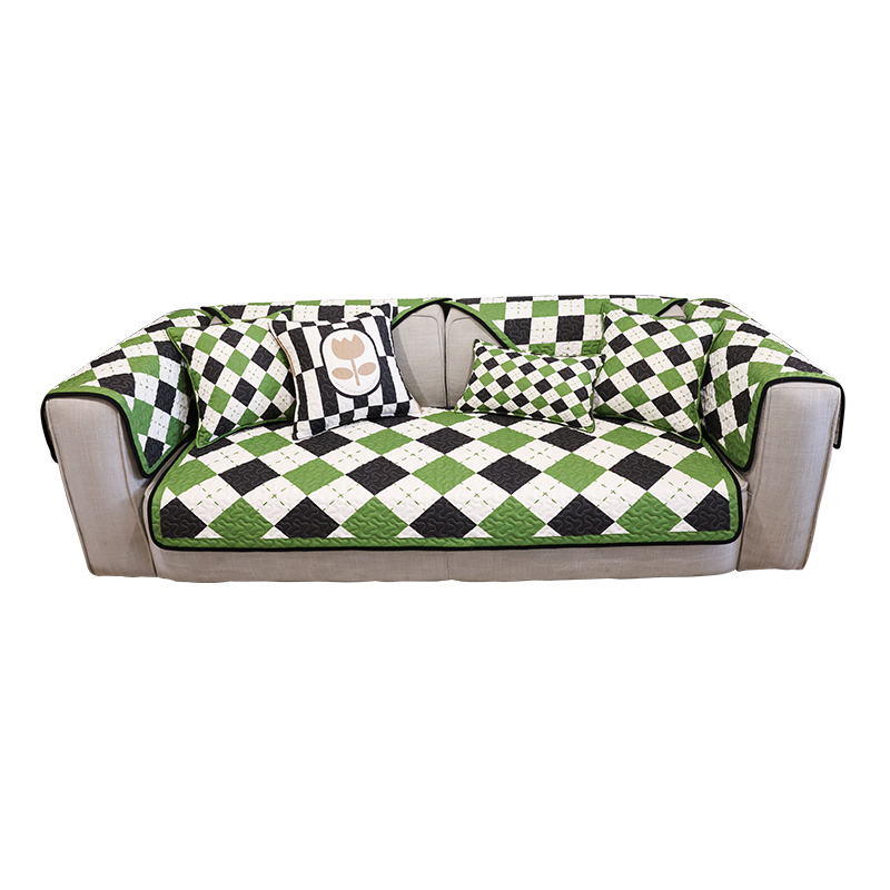 时尚清新菱形格沙发垫四季通用组合沙发坐垫防滑皮沙发巾套可定制