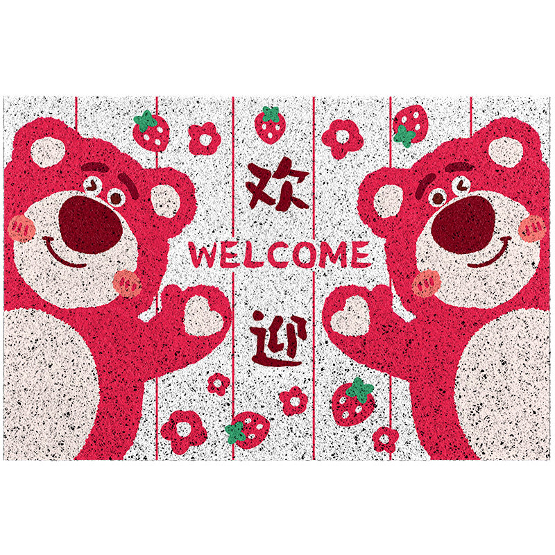 沙发地垫地毯客厅 草莓熊欢迎光临门外迎宾防尘门口地垫入户门外,居家布艺,家用脚垫,淘宝优惠券,粉丝福利购,淘宝优惠卷