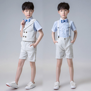 男童小主持人服装礼服儿童钢琴男孩朗诵演讲比赛演出服西装套装夏