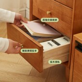 实木边柜电视柜客厅家用酒柜展示柜玻璃门窄柜置物柜落地餐边柜