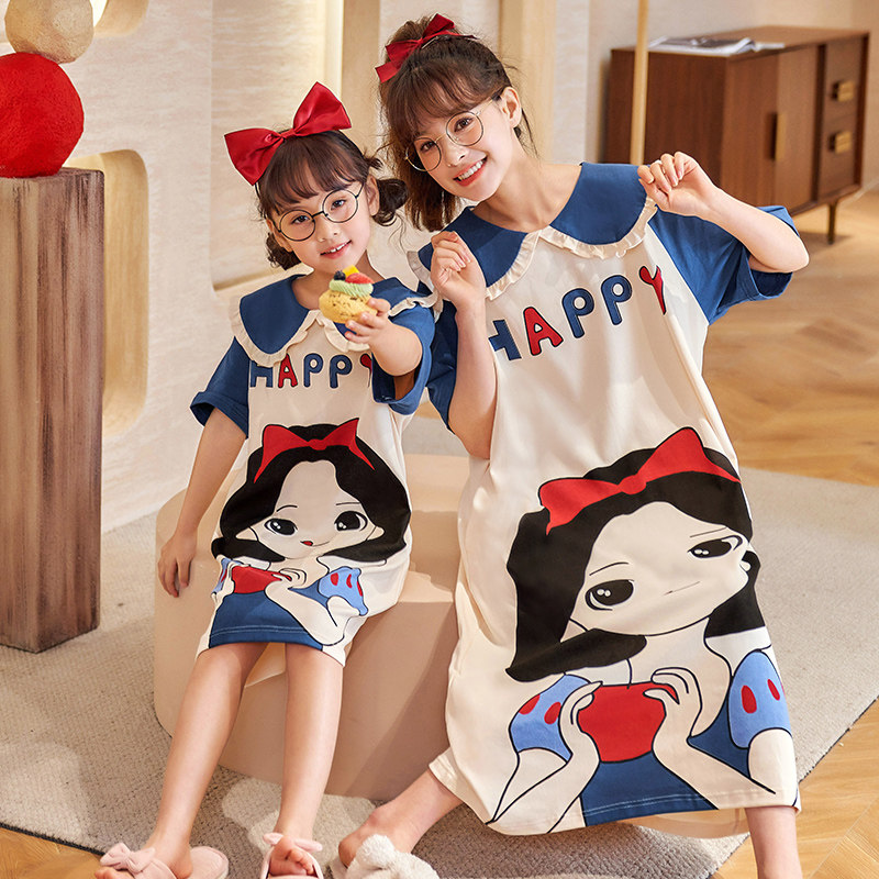 母女睡裙夏款公主风儿童夏季薄款亲子装睡衣女童纯棉2023新款女孩,童装/婴儿装/亲子装,家居裙/睡裙,淘宝优惠券,粉丝福利购,淘宝优惠卷