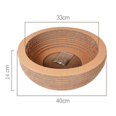 宠物猫碗猫抓板碗型圆形猫咪玩具磨爪器瓦楞纸猫沙发猫窝房子四季