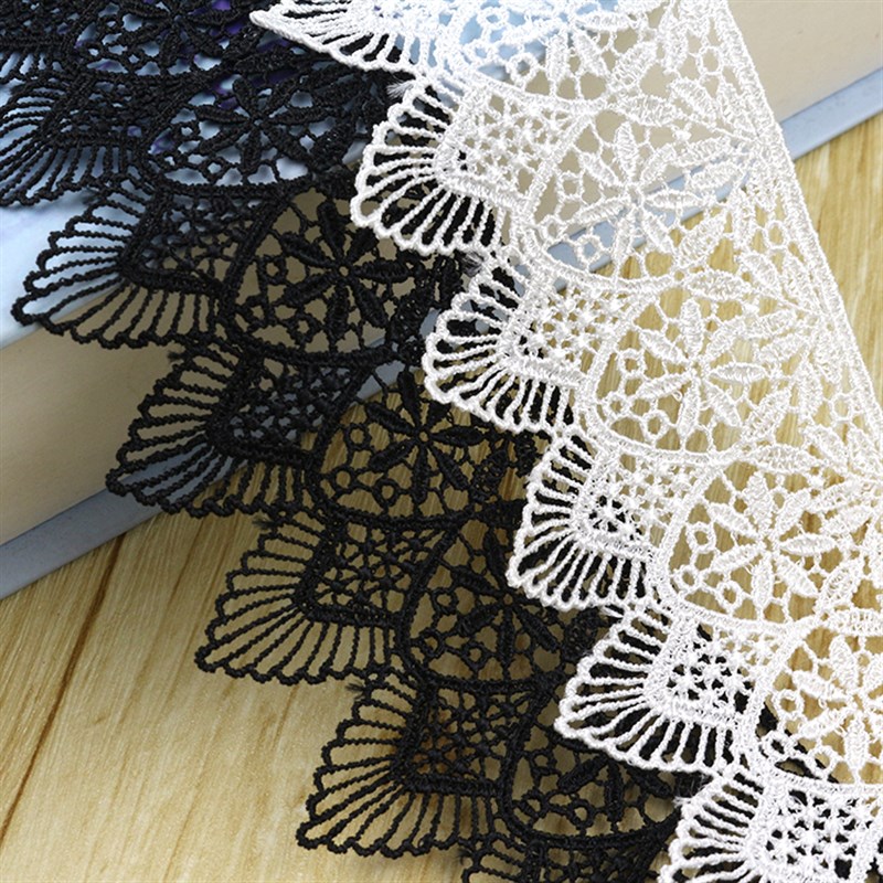 6cm宽花边辅料黑白镂空水溶蕾丝服装衣裙下摆袖边diy装饰布料布艺