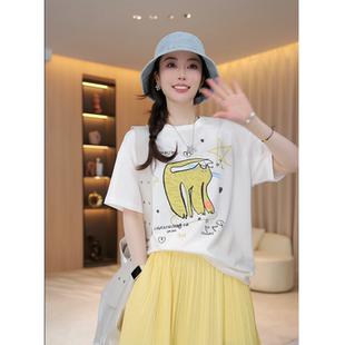 【滑板小猫】夏季新款滑板小猫短袖T恤上衣甜美可爱风格衣服33635