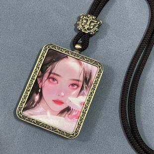 唐卡  爆款直播九尾狐唐卡 牌吊坠景区夜市平安招财配饰