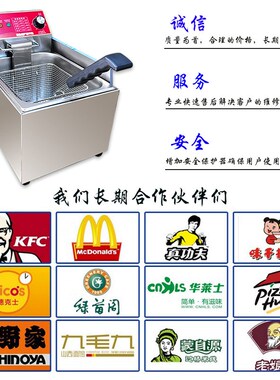 250度高温保护8L电炸炉加厚不锈钢油炸锅商用油条炸鸡快速电炸锅