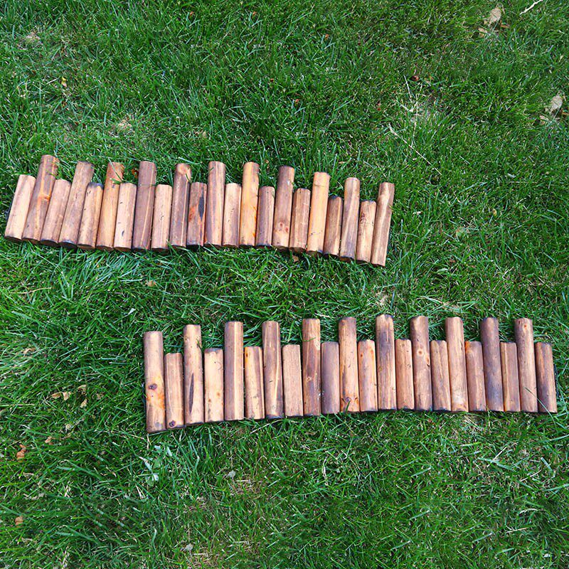 庭院户外防腐木栅栏小篱笆阳台花园花坛装饰碳化木桩圆木围栏实木