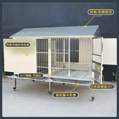 实心不锈钢狗笼子大型犬结实室外防雨带厕所中型犬特大号宠物狗舍