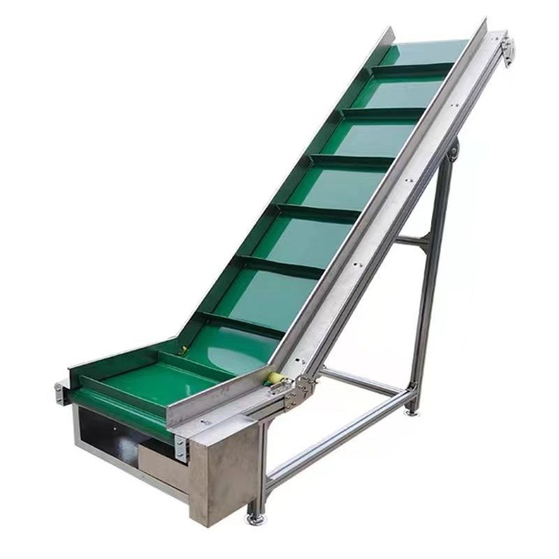 爬坡输送机爬坡传送带茶叶输送机提升机不锈钢PU食品带上料爬坡机