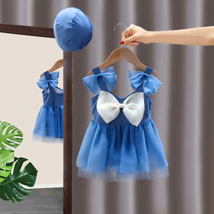 女童夏季泳衣婴儿童网纱公主连衣裙温泉度假游泳衣宝宝连体游泳装