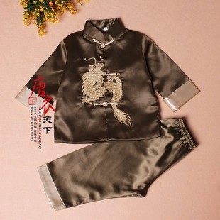 唐装男童套装儿童中式服装男宝宝中国风演出服周岁礼服春秋唐装