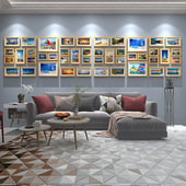 实木客厅创意照片墙 相片墙相框墙组合公司企业文化墙 大尺寸墙面