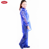 加厚摩托车电动车雨衣旅行PVC雨披 套装 千里雨 透明分体雨衣雨裤