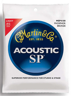 MARTIN 马丁 MA540 4100 磷铜民谣吉他琴弦 12-54 木吉他弦