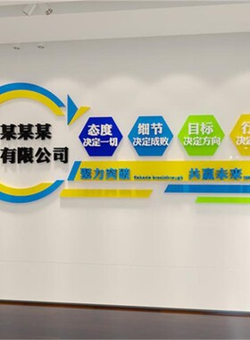 公司名定字企业文化墙前台logo背景办公室墙面装饰布置创意3d立体
