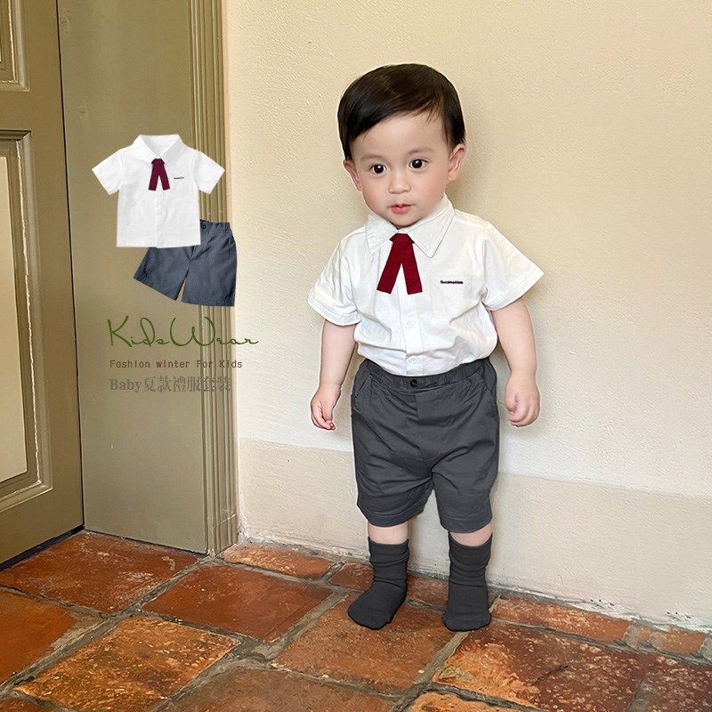小潮童礼服男宝宝格雷系生日礼服周岁礼服男同绅士服纯棉衬衣短裤,童装/婴儿装/亲子装,儿童礼服,淘宝优惠券,粉丝福利购,淘宝优惠卷