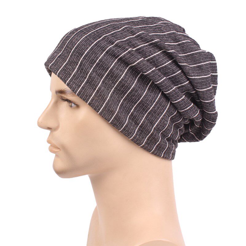 帽子男潮秋冬季薄款包头帽夏季棉帽月子帽睡帽时尚条纹女套头帽潮