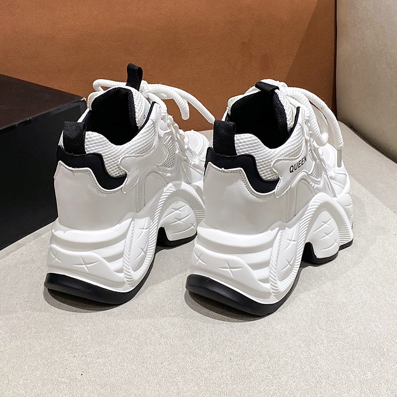 老爹鞋女2025春季新款网面透气10cm内增高女鞋厚底松糕休闲运动鞋