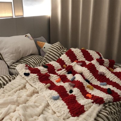 比比多味豆盖毯冰条线毛线团毯子编织diy手工材料包礼物粗毛线