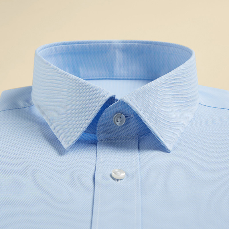 十米布夏季衬衫男短袖商务棉涤混纺修身微弹职业工装正装白色衬衣