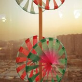 财神风车 发财 暖场亲子面人面塑皮影拉洋片手摇鼓 四季 四轮风车