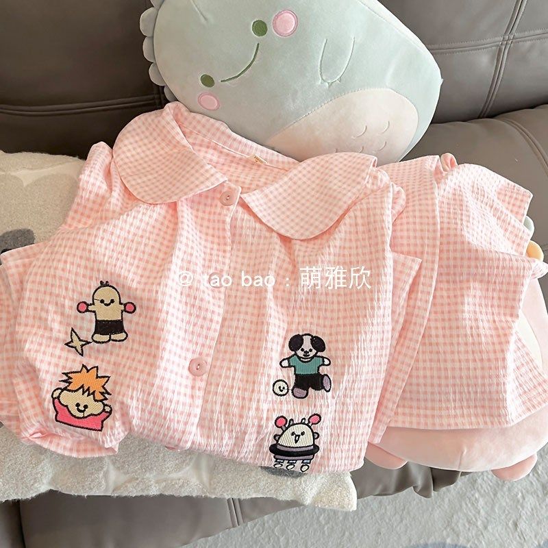 卡通粉色格子睡衣女款春秋冬季纯棉长袖长裤两件套学生可爱家居服,女士内衣/男士内衣/家居服,睡衣/家居服套装,淘宝优惠券,粉丝福利购,淘宝优惠卷
