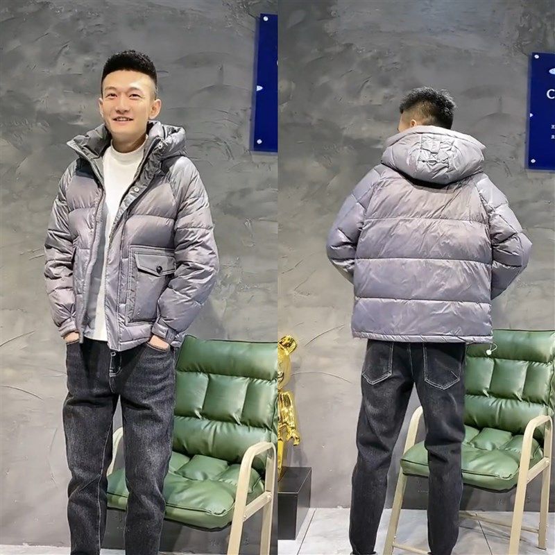 男款冬装保暖加厚黑色短款连帽羽绒棉棉服男大口袋冬季男士外套潮