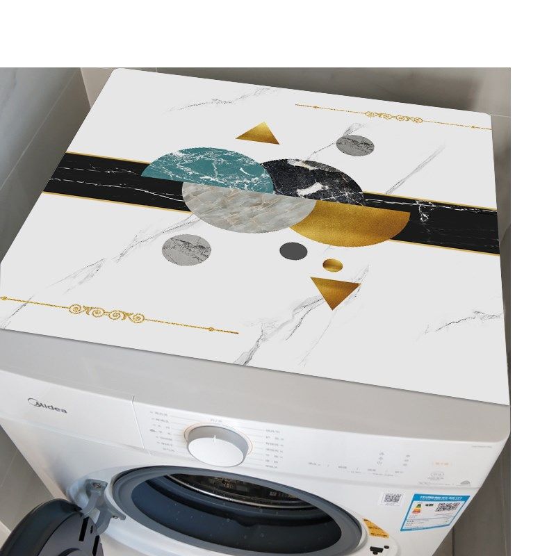 滚筒洗衣机盖巾防水垫子防晒盖布卡通床头柜罩pvc桌布冰箱防尘罩