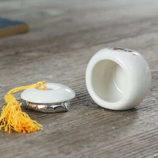 中式复古小号陶瓷茶叶密封罐药丸香粉盒胭脂面霜膏分装瓶logo定制