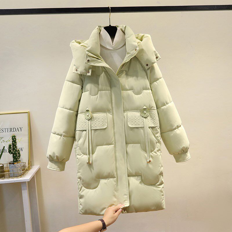 羽绒棉服女2024冬装新款韩系显瘦中长款棉袄大码宽松休闲棉衣外套