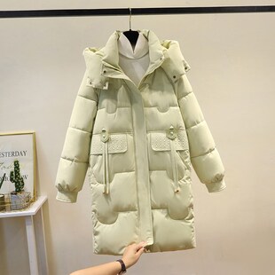 羽绒棉服女2024冬装新款韩系显瘦中长款棉袄大码宽松休闲棉衣外套