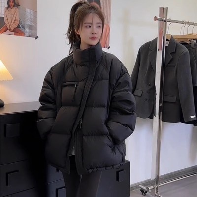 羽绒服女中长款加厚冬季2024新款韩版宽松高级感小个子面包服外套