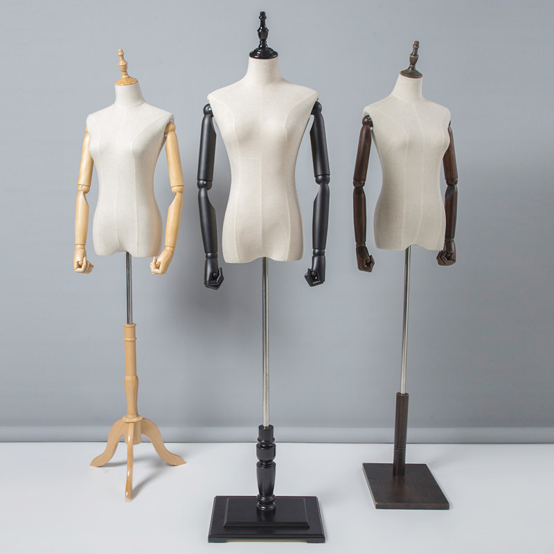 服装店模特道具带手女装半身展示衣架 拍照人台 立体裁剪女模特架