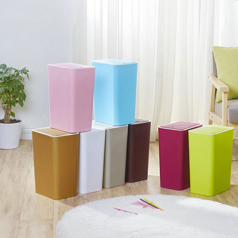 按压式垃圾桶 i家用卫生间厨房客厅分类垃圾桶 弹盖收纳塑料桶