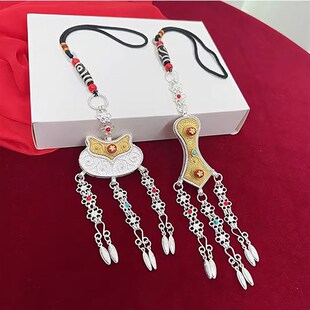 藏式藏服藏装腰间侧挂配饰旅游结婚藏族藏袍服装天珠配饰腰带腰链