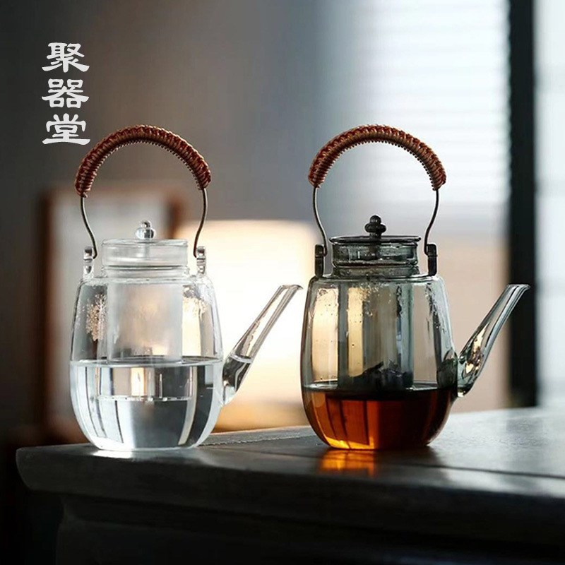 聚器堂加a厚围炉玻璃煮茶壶耐高温带内胆小容量电陶炉烧水壶单壶