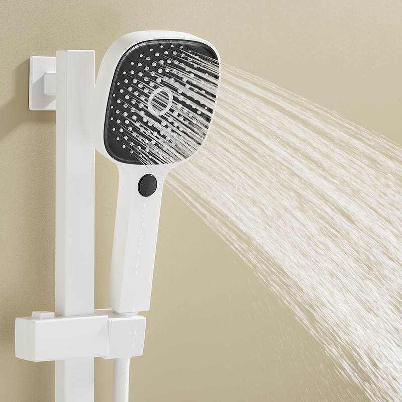 卫浴花洒套装家hk用淋浴白色简易花洒喷头无顶喷支架免打孔沐浴淋