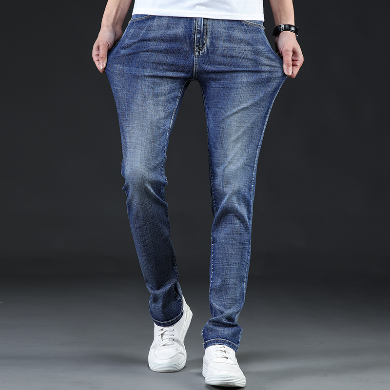 春秋新款男士弹力牛仔裤青年修身小脚韩版M潮流弹性休闲长裤子大