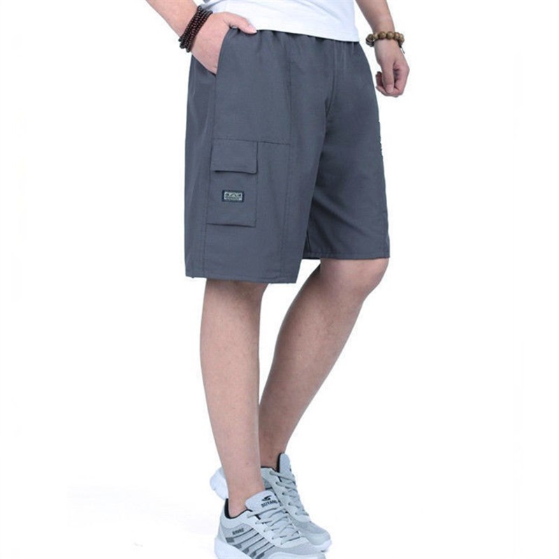 夏季中老年工装短裤男宽松休闲五分裤男装多口P袋休闲裤男士沙滩