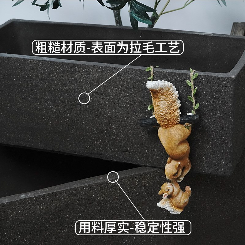 黑陶紫砂粗陶方形花盆1米户外庭院素烧陶瓷陶罐阳台种菜睡莲养鱼