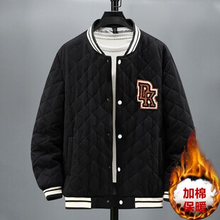 特大码短款棉衣男加肥加大秋冬外套胖子棒L球羽绒棉服薄款二棉袄