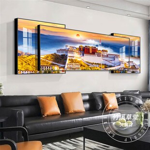 西藏装饰画客厅沙l发背景墙挂画布达拉宫名族风冈仁波齐壁画藏式