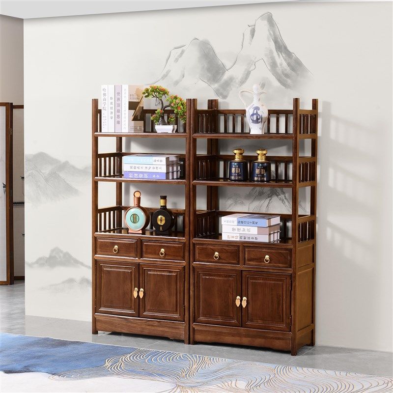 客厅落地矮柜书架 茶架 实木茶柜收纳柜置物架实木榫卯结构博古架,住宅家具,红木书柜/书架,淘宝优惠券,粉丝福利购,淘宝优惠卷