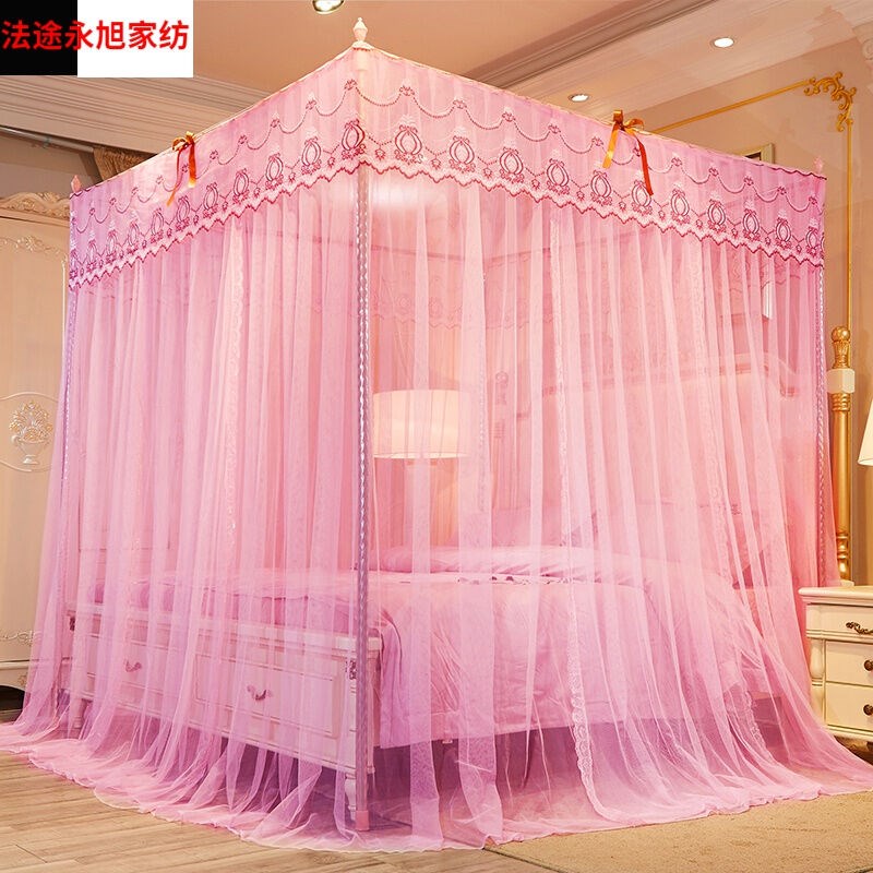 简易蚊帐蚊帐家用1.m5公主风1.8m2米床加密加厚三开门老式简易落
